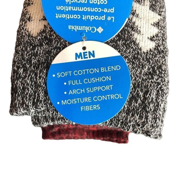 Columbia Men's Black Gray Crew Socks Set of 4 New - Picture 3 of 6